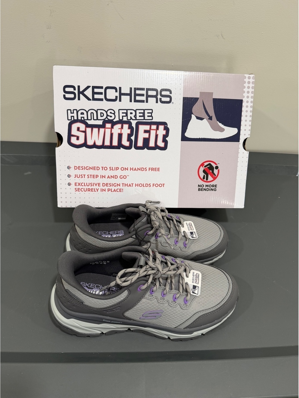Skechers Hands Free Swift Fit Women's Hiking Shoes Gray Size 8.5